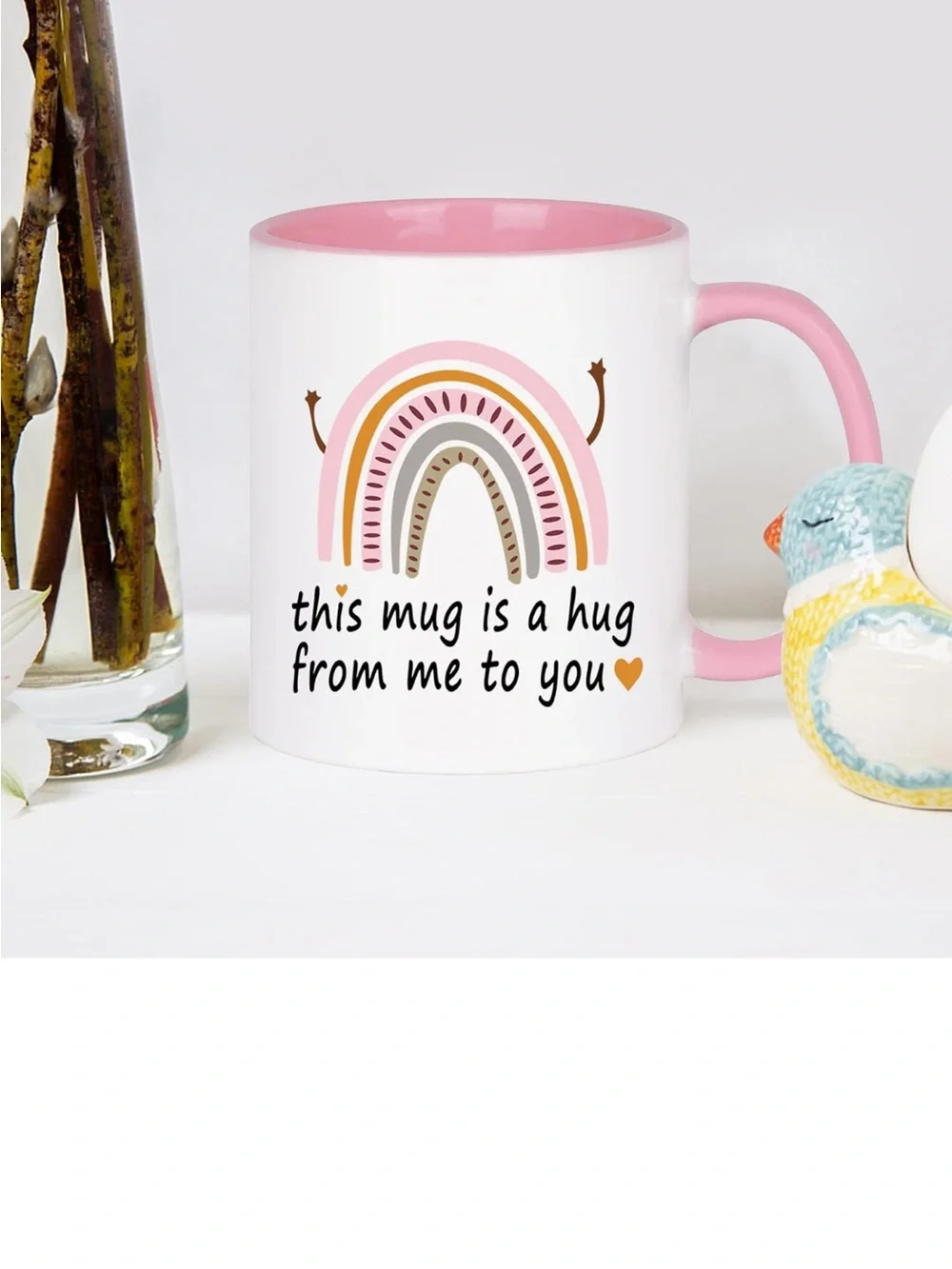 Friendship Gifts: Hug Mug - 11 Oz Pink, Perfect for Best Friends
